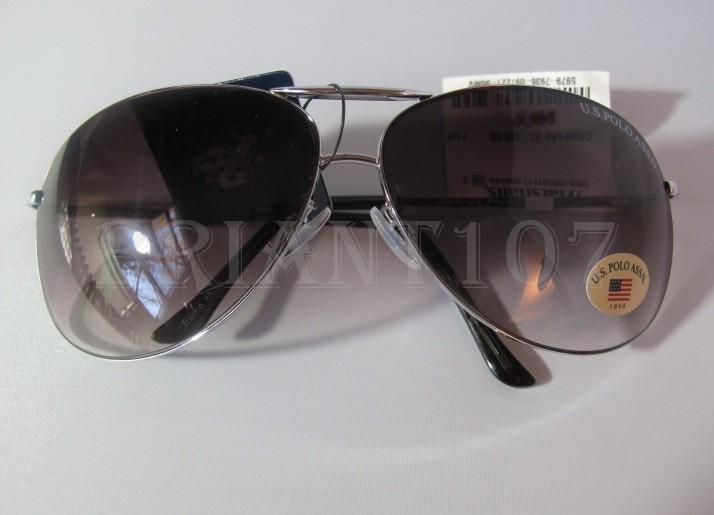 NWT US Polo ASSN Unisex Long Boat Sunglasses   Silver  